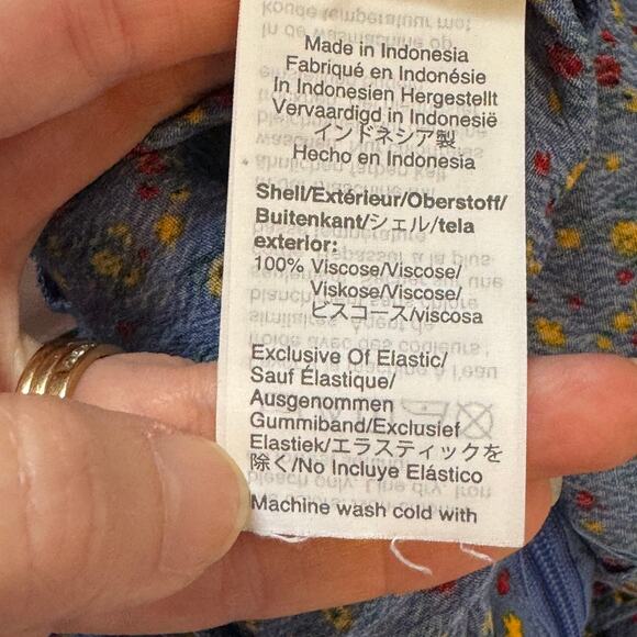 Madewell Calico Floral Blue Wide-Leg Cami Jumpsuit Women’s Size 0 - Picture 9 of 10